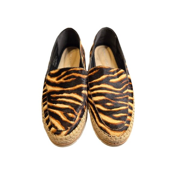 Kenneth Cole Jaxx Zebra Loafer Womens 7 Leather Calf Hair Espadrille - Picture 2 of 8